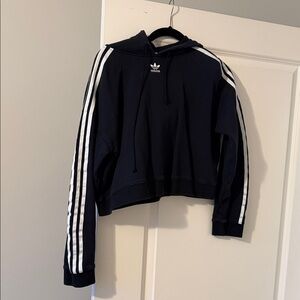 Adidas cropped Hoodie with White Stripes